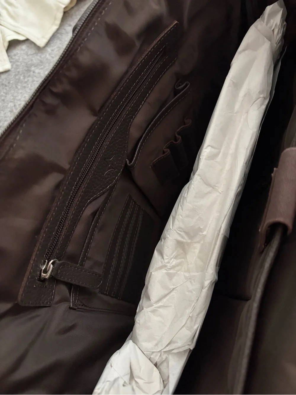 Dark Brown Leather Briefcase Bag for Men